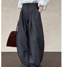 Japanese-style woman's wide-leg pants suit pants retro casual loose Trousers