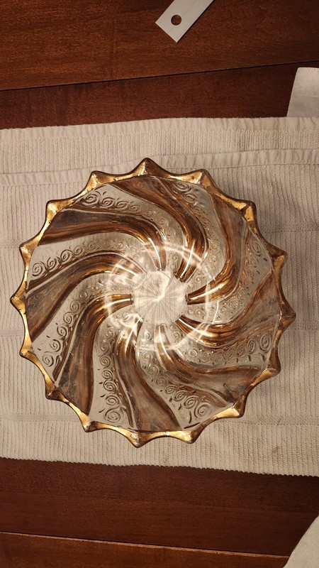 Antique Fostoria Wedding Bells #789 Master Berry Bowl Gold Trim EAPG c1901