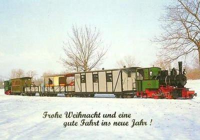 AK · Dampf-Lok 2 - FFM - Feldbahn Frankfurt/M. - Weihnachts-Grußkarte