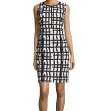Lafayette 148 New York Abstract Career Sheath Dress Sz 4