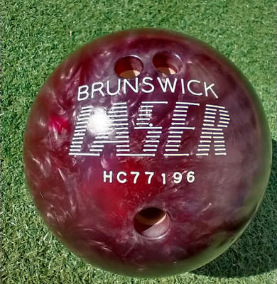 BRUNSWICK LASER BOWLING BALL 12.3 LBS HC77196 PURPLE SWIRL - GOOD CONDITION.