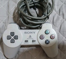 1-Sony PlayStation One PS1 DualShock White Analog Controller And Power Cord
