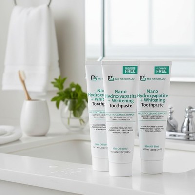 3 Pack Fluoride & Paraben Free Whitening Toothpaste+Calcium Non-GMO  4.23oz