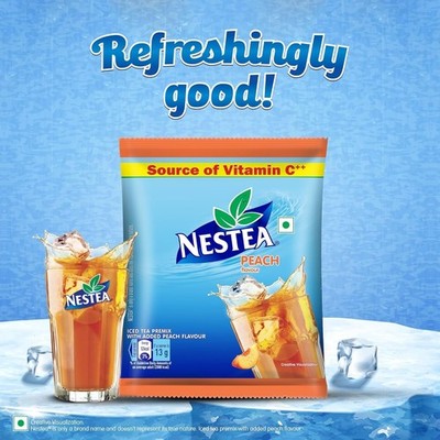 NESTEA Powder Instant Peach Iced Tea Made with Nilgiri Tea Leaves 400g