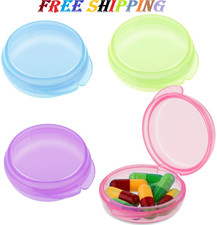 4 Pcs Mini Pill Organizer Small Pill Box Cute Portable Pill Case for Pocket Purs