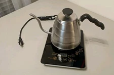 Hario 1.2L gooseneck stainless steel electric water kettle w/plate base