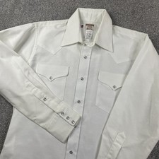 Vintage USA Ruddock Western Pearl Snap Shirt Men 15.5 33 Cowboy Rockabilly White