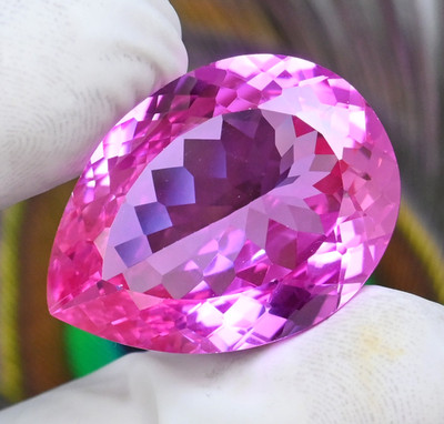 55.25 Ct Natural Mogok Pink Ruby Pear Certified Flawless Loose Gemstone