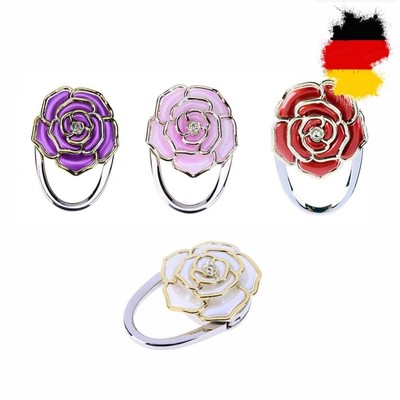 Folding Table Bag Hook Hanger Holder Rose Universal Rhinestone Decor for Women