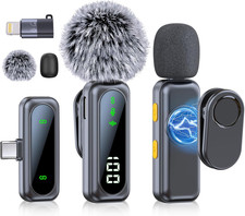 Mini Microphone for Iphone 15 16/Ios/Android Devices, LED Display Wireless Micro