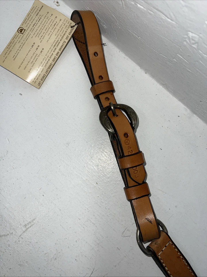 Nuevo cuello de pecho círculo en Y de cuero con placas de metal bronce. #4287.1009 S-42 Foto 2 de 4