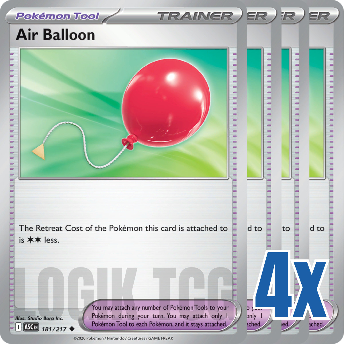 4x Air Balloon 181/217 x4 - Ascended Heroes - Pokemon TCG - Playset