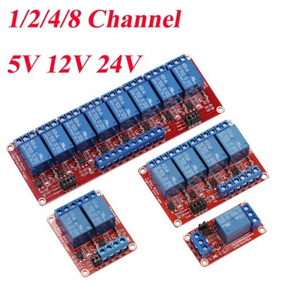 1/2/4/8 Channel Relay Board Relay Module with Optocoupler High Low 5V 12V 24V