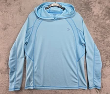 Reel Legends Fishing Hoodie Teal  Freeline Performance Vented Hood Long Sleeve M