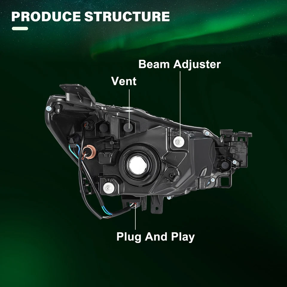 Пара фар в сборе черный корпус прозрачный для Toyota Yaris iA седан 2016-2019 годов выпуска - Изображение 4 из 4
