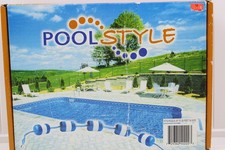 PoolStyle Pool Rope Float Safety Kit 20' 78-123-4505 Blue White 5 Floats