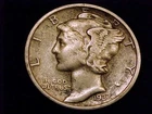 1937-S  Mercury Dime, Very Fine Grade.