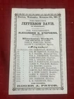 Authentic 1861 Confederate Electoral Ticket Jefferson Davis Stephens Civil War