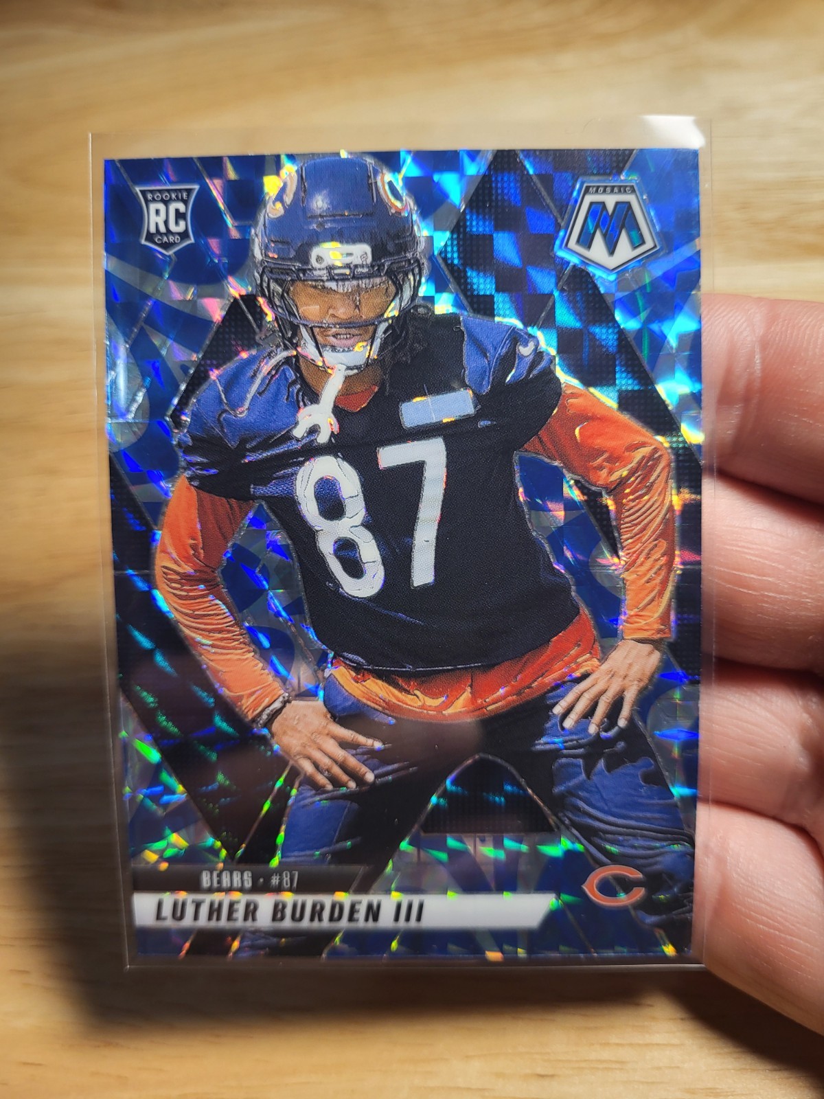 2025 Panini Mosaic Luther Burden III Reactive Blue #383 Chicago Bears RC