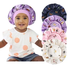 4 Pcs Silk Bonnet for Sleeping Kids Bonnets for Girls Baby Satin Sleep Cap Ha...