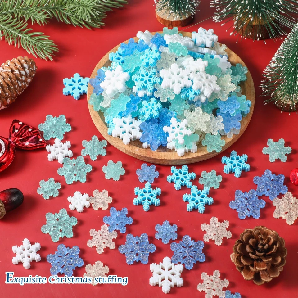 Thyle 250 Mini Azul Brillo Resina Copo de Nieve Navidad Dijes Decoración Foto 4 de 4