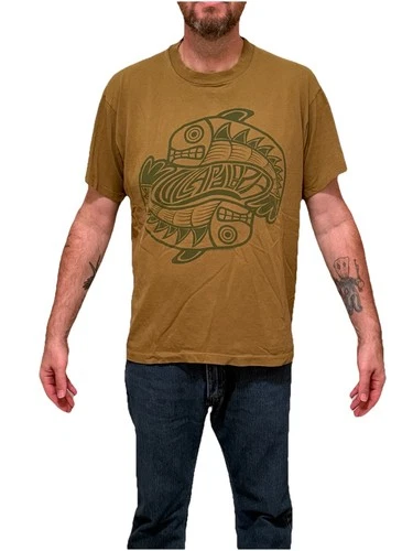 Lollapalooza Tribal T-Shirt Mens XL Green Singl 1990s vintage concert t-shirt, vintage, size XL, single stitch, B+ condition