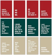 Funny Christmas Cards Bulk, Humorous 4 inches x 6 inches, Quotes 