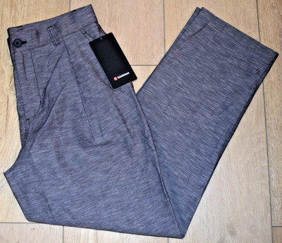 NWT  Lululemon Lululinen Pleated Trouser  Gray Pants Men's Size 33