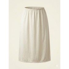 Vanity Fair Vintage Ivory Nylon Half Slip Lace Trim Off White Size L Knee Length