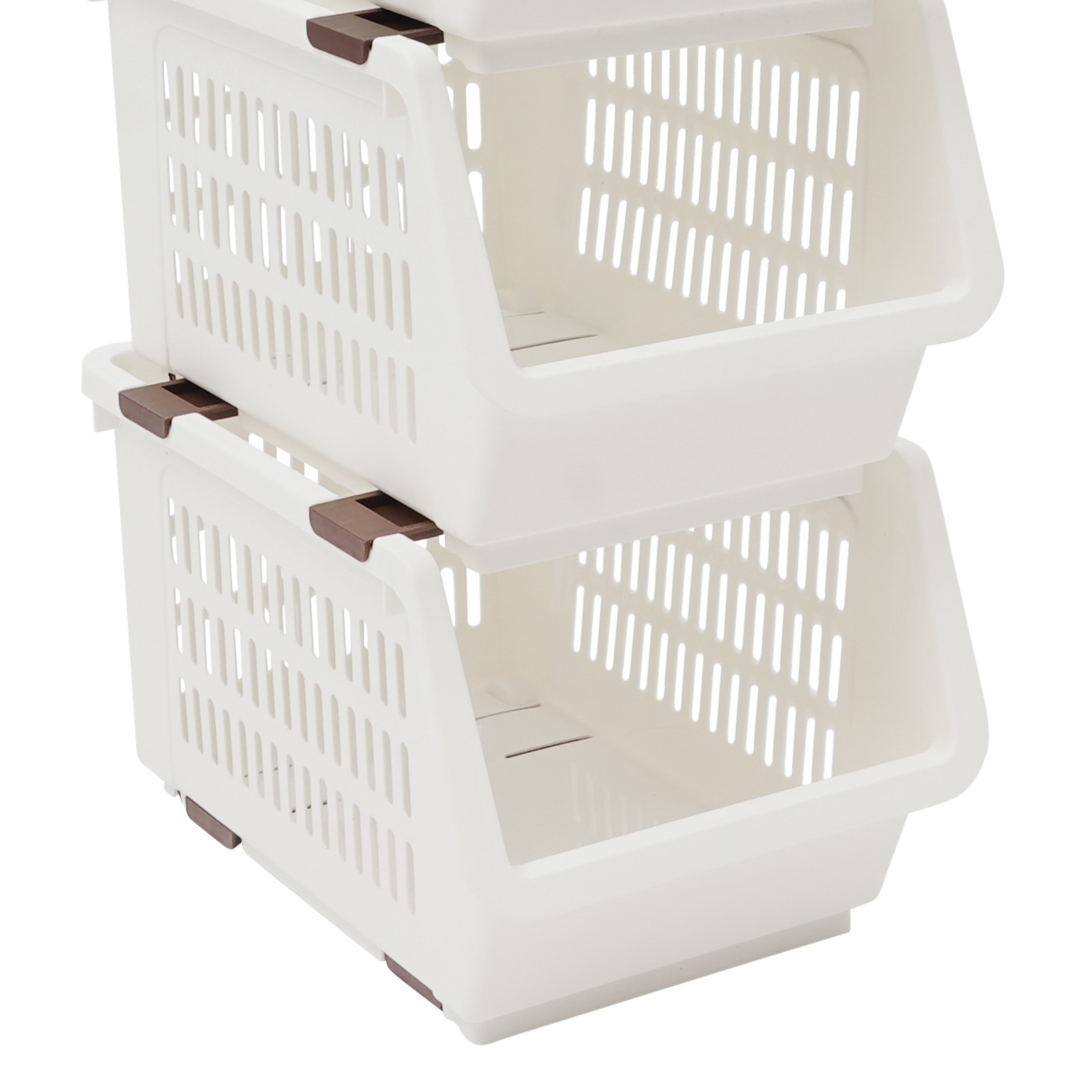 4PCS Stacking Storage Baskets, Stackable Organizer Baskets, Storage Bins