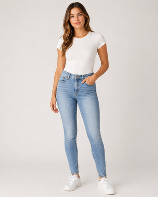 Levi s 721 High Rise Skinny Jeans Women's W30 L32 Light Medium Wash Blue Denim