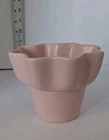 VTG Imperial USA Pink Ceramic Planter F1 Ruffled Starburst Flower Pot MCM 4” T