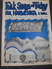 Folk Songs of Today for Harmonica  Guitar Warner Bros VTG 60s Book Collectible