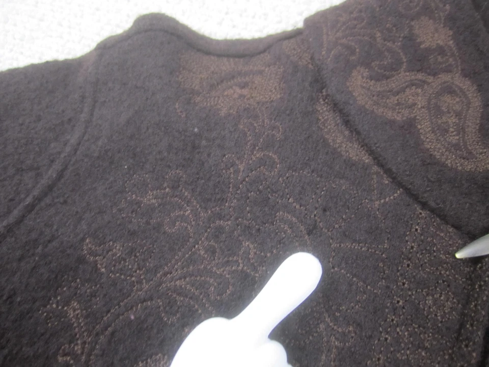 Suéter Alexandra Bartlett Mujer XL Marrón Lana Cremallera Completa Bordado Cachemira Foto 4 de 4