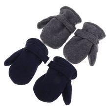 2 Pairs Toddler Polar Fleece Insulated Winter Mittens Warm Gloves For Kids