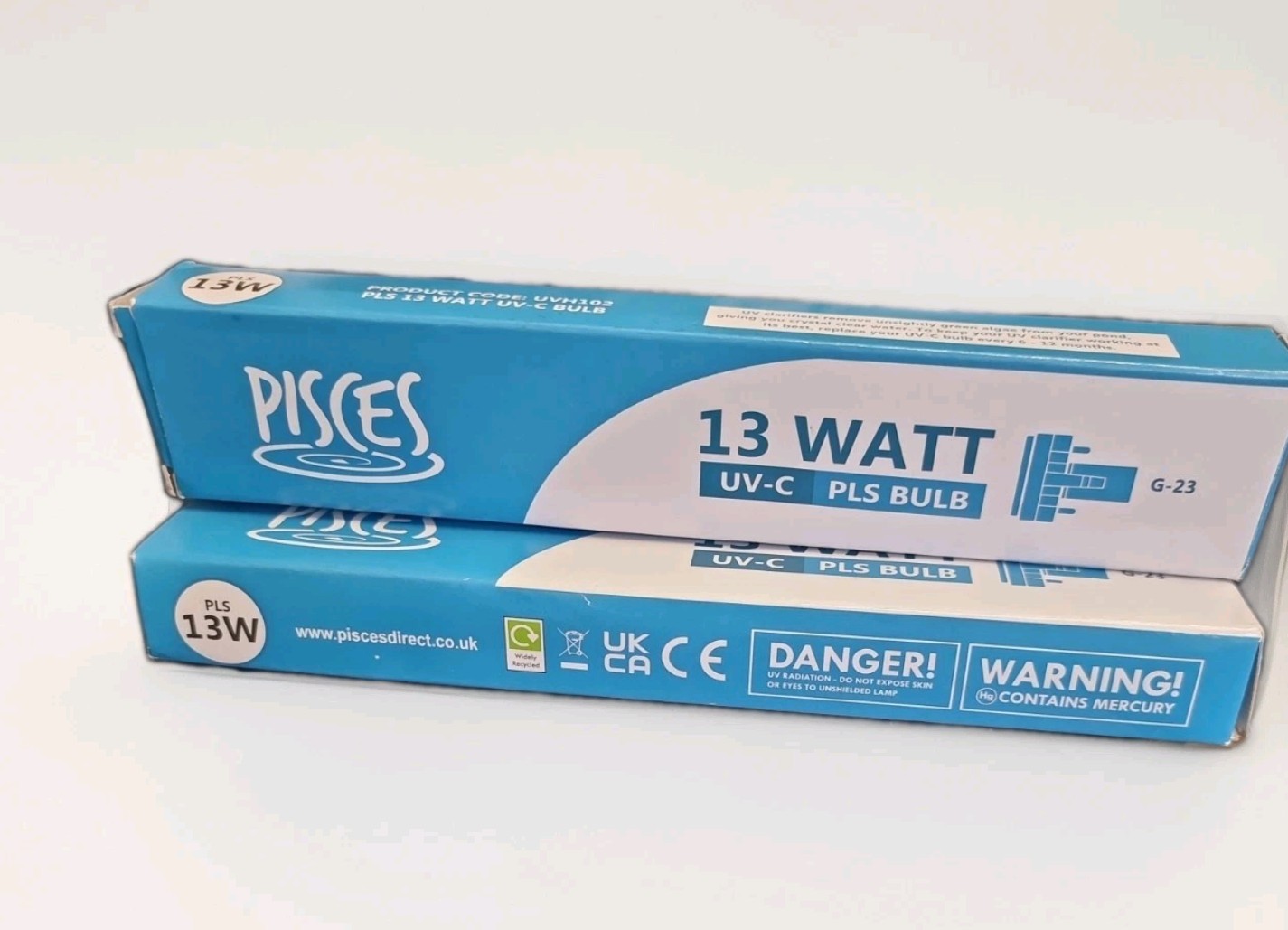 PISCES 2 PACK 13W SPARE UV BULB FOR POND FILTER PLS ULTRAVIOLET LIGHT TUBE