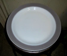 Vtg 12" Pyrex Farmhouse Gray 1" Rimmed Serving Plater Milk Glass ONE