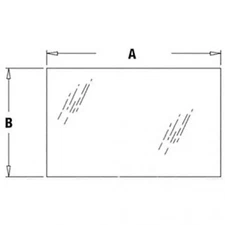Cab Glass - Rear Lower fits Case 580D 580SD 580SE 680K 680L 780B 780C F44630