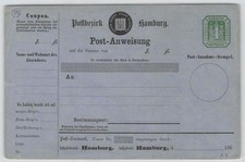 Hamburg A 2 ungebraucht 4 Schilling Postanweisung 1866 099