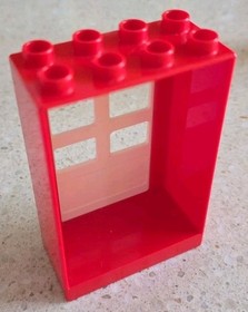 LEGO DUPLO - RED WALL WHITE DOOR - 10593 - FIRE STATION - VINTAGE
