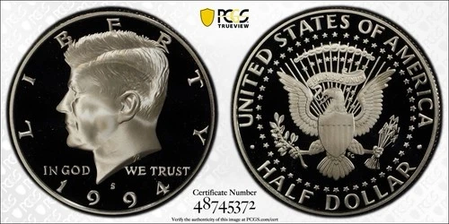 1994-S Proof Silver Kennedy Half Dollar PCGS PR70 DCAM
