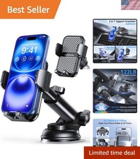 3-in-1 Car Phone Holder - 360  Adjustable Mount with 122 LBS Suction Power