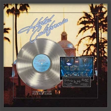 Eagles Hotel California Platinum Album Framed Display – 27x27 – Tribute Art