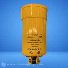 Hubbell 60A 600 VAC Yellow Turn Locking Plug FNIP