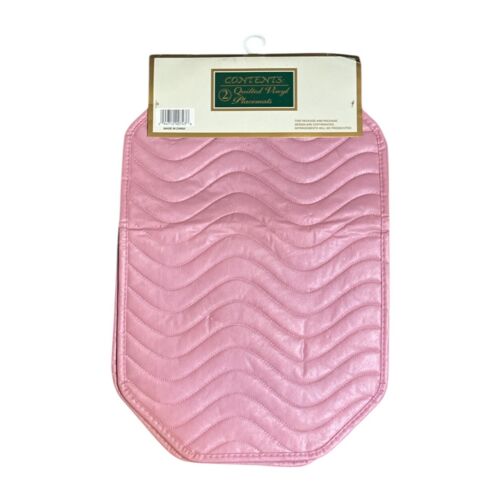 2 Better Homes Plastic Corp Pink Quilted Vinyl Placemats 12" x 18" New - Picture 2 of 5