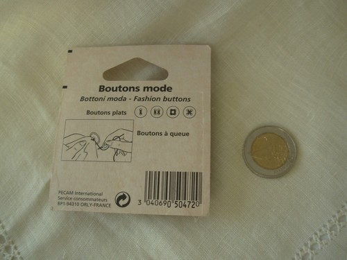 Boutons Dorés Cœur Créa Pecam Anciens plaquette de 8 (BOUT.3) - Bild 3 von 3