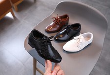 Casual Flat Shoes Kids Pu Leather Shoes Boy Baby Soft Bottom Sneakers Non-slip