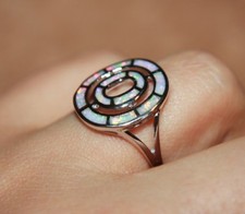 lab inlaid fire opal ring gems silver plate jewelry engagement cocktail wedding