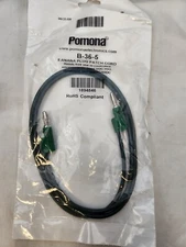 Pomona B-36-5 Stacking Banana Plug Patch Cord, Green, 36 In.