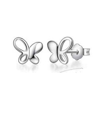 925 Sterling Silver Plain Animal Butterfly Stud Earrings Gift K37A